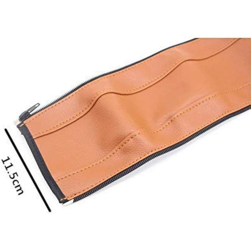 Removable Zipper PU Leather Bumper Handlebar Sleeve for Baby Stroller Dust-Proof Cover Armrest Bumper Protect Case Specifical for Babyzen yoyo (Brown) - Image 3